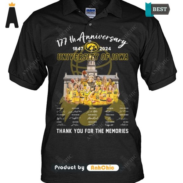 LIMITED University Of IOWA 177th Anniversary 1847-2024 Thank You For The Memories Fusion Fashion T-Shirt