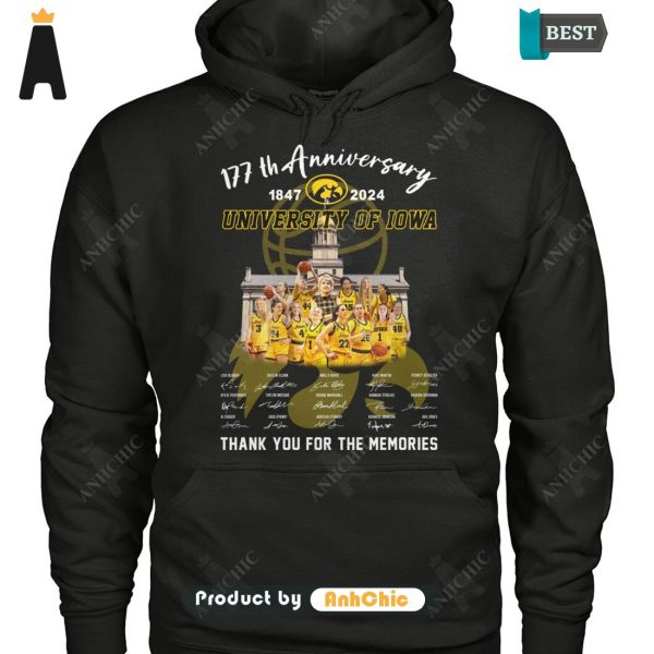 LIMITED University Of IOWA 177th Anniversary 1847-2024 Thank You For The Memories Fusion Fashion T-Shirt