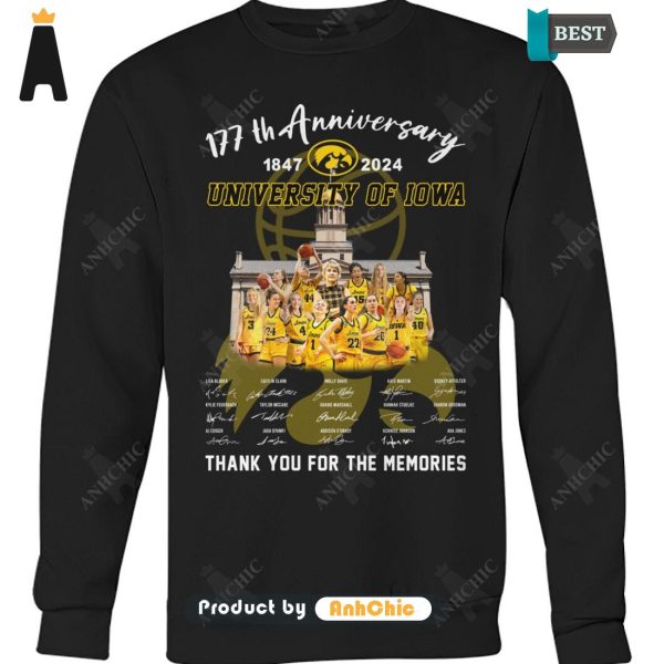 LIMITED University Of IOWA 177th Anniversary 1847-2024 Thank You For The Memories Fusion Fashion T-Shirt