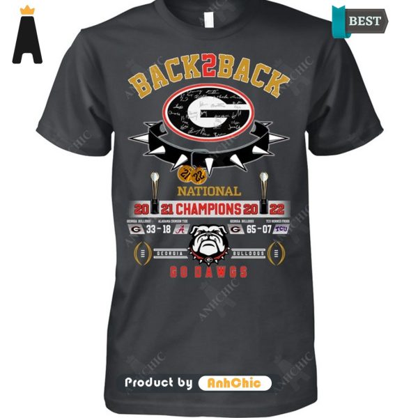 LUXURY Georgia Bulldogs Back2Back National Champions Go DAWGS Street Style Elegance T-Shirt, Long Sleeve, SweatShirt, Polo, Hoodie