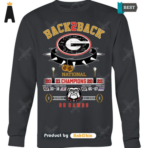 LUXURY Georgia Bulldogs Back2Back National Champions Go DAWGS Street Style Elegance T-Shirt, Long Sleeve, SweatShirt, Polo, Hoodie