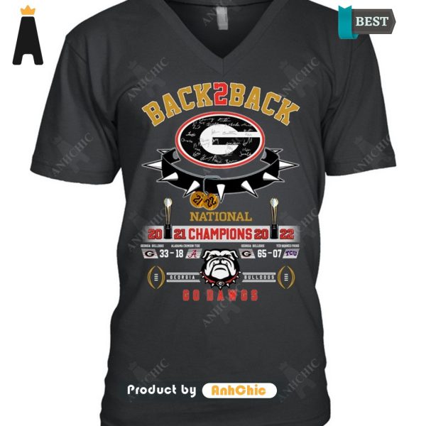 LUXURY Georgia Bulldogs Back2Back National Champions Go DAWGS Street Style Elegance T-Shirt, Long Sleeve, SweatShirt, Polo, Hoodie