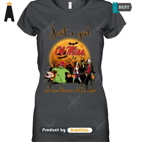 LUXURY Just A Girl Who Loves Halloween And Ole Miss Modern Classics T-Shirt