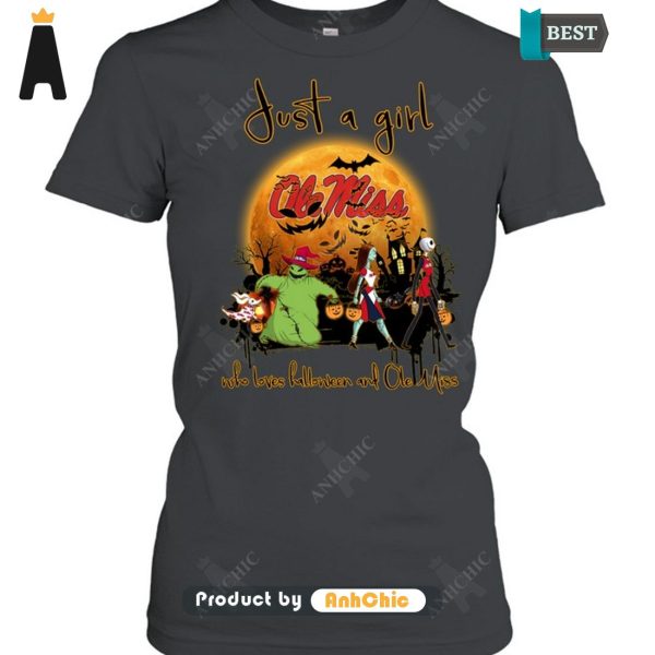 LUXURY Just A Girl Who Loves Halloween And Ole Miss Modern Classics T-Shirt