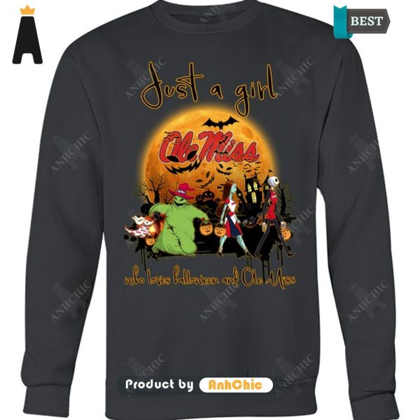 LUXURY Just A Girl Who Loves Halloween And Ole Miss Modern Classics T-Shirt