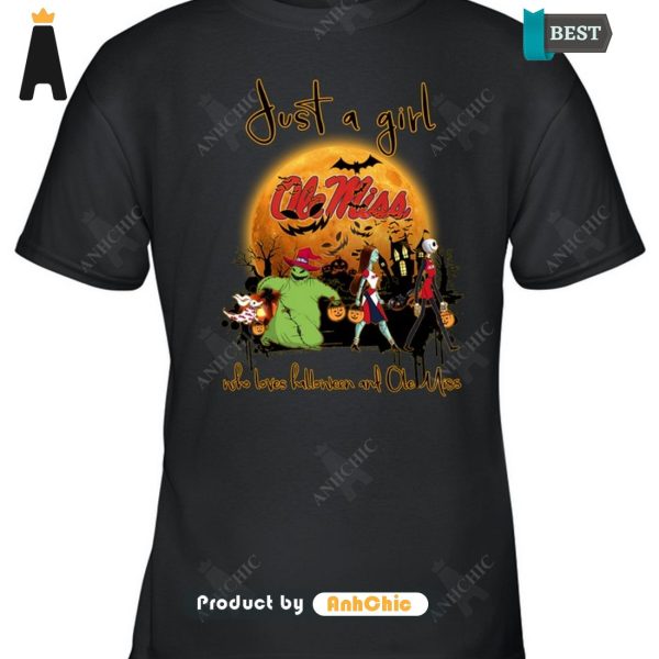 LUXURY Just A Girl Who Loves Halloween And Ole Miss Modern Classics T-Shirt