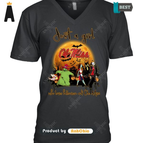 LUXURY Just A Girl Who Loves Halloween And Ole Miss Modern Classics T-Shirt