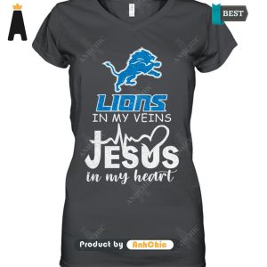 [NEW ARRIVAL] Lions In My Veins Jesus In My Heart Trending Collection T-Shirt, Long Sleeve, SweatShirt, Polo, Hoodie