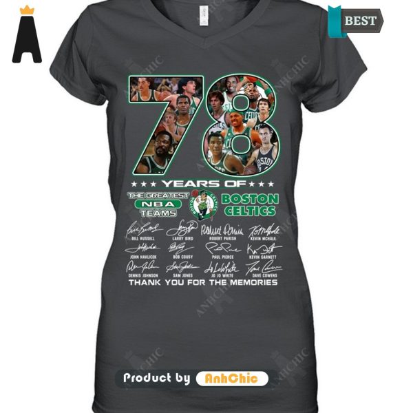 [MODERN] Boston Celtics 78 Years Of The Greatest NBA Teams Thank You For The Memories Trending Collection T-Shirt, Long Sleeve, SweatShirt, Polo, Hoodie