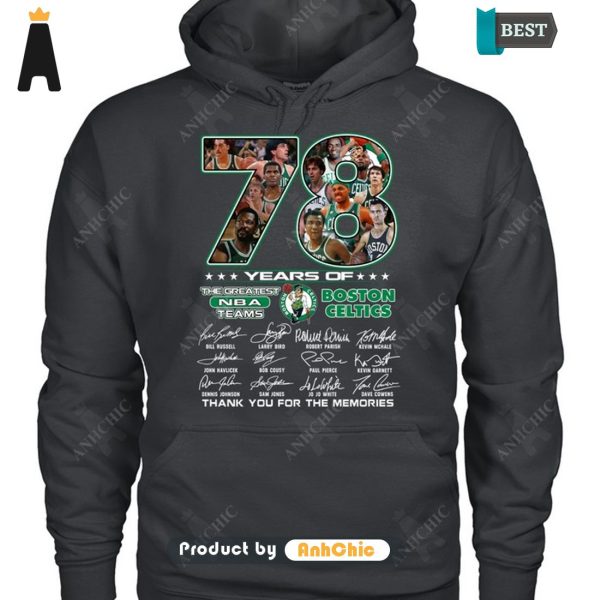 [MODERN] Boston Celtics 78 Years Of The Greatest NBA Teams Thank You For The Memories Trending Collection T-Shirt, Long Sleeve, SweatShirt, Polo, Hoodie