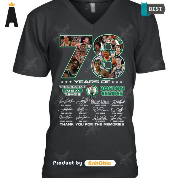 [MODERN] Boston Celtics 78 Years Of The Greatest NBA Teams Thank You For The Memories Trending Collection T-Shirt, Long Sleeve, SweatShirt, Polo, Hoodie