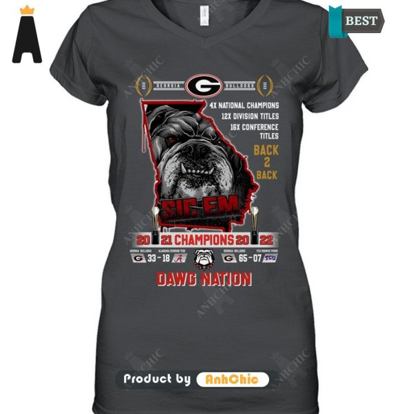 [MODERN] Georgia Bulldogs Back2Back National Champions Go DAWGS Hot Summer T-Shirt, Long Sleeve, SweatShirt, Polo, Hoodie