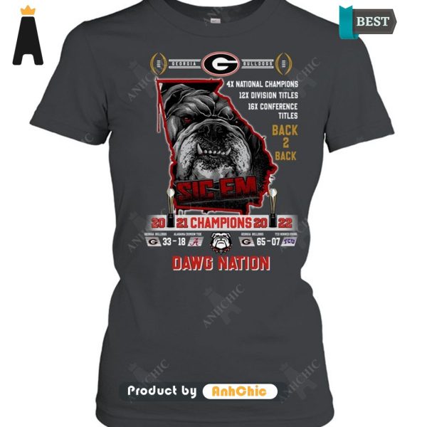 [MODERN] Georgia Bulldogs Back2Back National Champions Go DAWGS Hot Summer T-Shirt, Long Sleeve, SweatShirt, Polo, Hoodie