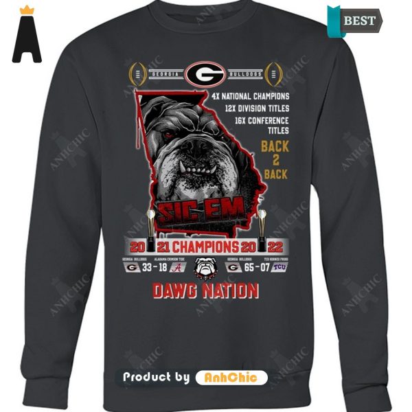 [MODERN] Georgia Bulldogs Back2Back National Champions Go DAWGS Hot Summer T-Shirt, Long Sleeve, SweatShirt, Polo, Hoodie