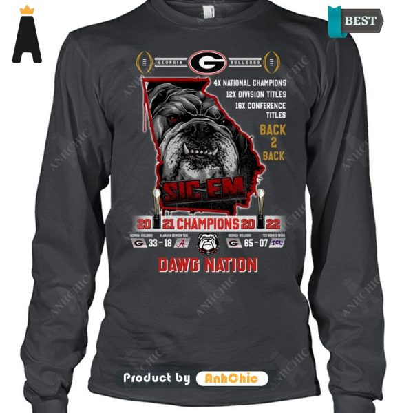 [MODERN] Georgia Bulldogs Back2Back National Champions Go DAWGS Hot Summer T-Shirt, Long Sleeve, SweatShirt, Polo, Hoodie