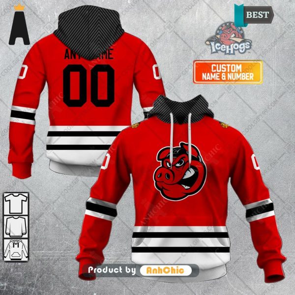 [MODERN] Personalized AHL Rockford IceHogs Color jersey Style  Modern Classics 3D Hoodie