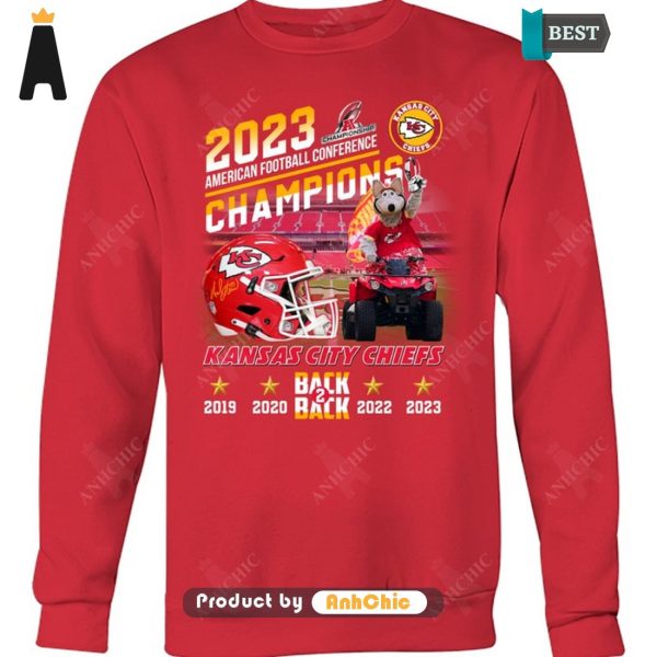 [NEW ARRIVAL] Kansas City Chiefs 2023 American Football Champions  T-Shirt, Long Sleeve, SweatShirt, Polo, Hoodie