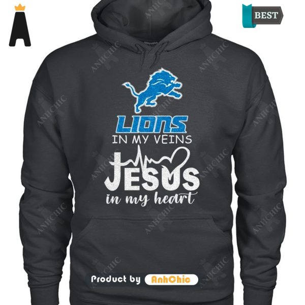 [NEW ARRIVAL] Lions In My Veins Jesus In My Heart Trending Collection T-Shirt, Long Sleeve, SweatShirt, Polo, Hoodie