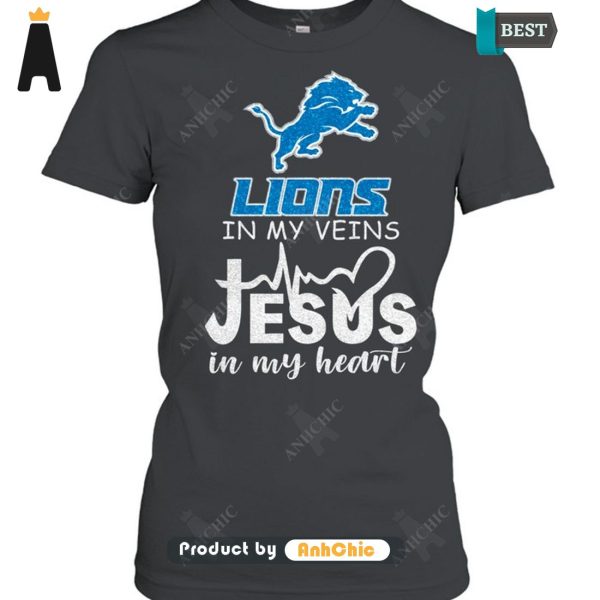 [NEW ARRIVAL] Lions In My Veins Jesus In My Heart Trending Collection T-Shirt, Long Sleeve, SweatShirt, Polo, Hoodie