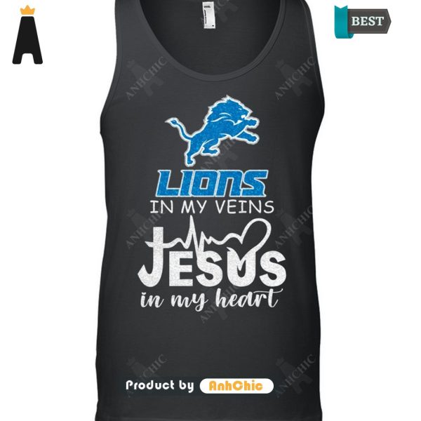 [NEW ARRIVAL] Lions In My Veins Jesus In My Heart Trending Collection T-Shirt, Long Sleeve, SweatShirt, Polo, Hoodie