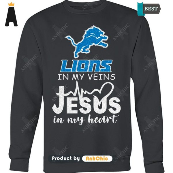 [NEW ARRIVAL] Lions In My Veins Jesus In My Heart Trending Collection T-Shirt, Long Sleeve, SweatShirt, Polo, Hoodie