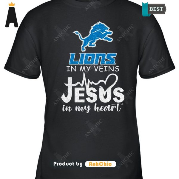 [NEW ARRIVAL] Lions In My Veins Jesus In My Heart Trending Collection T-Shirt, Long Sleeve, SweatShirt, Polo, Hoodie