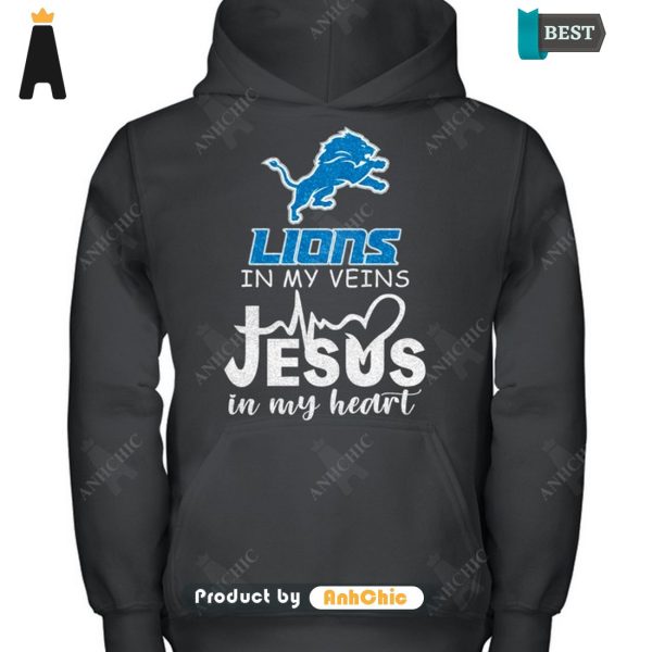 [NEW ARRIVAL] Lions In My Veins Jesus In My Heart Trending Collection T-Shirt, Long Sleeve, SweatShirt, Polo, Hoodie