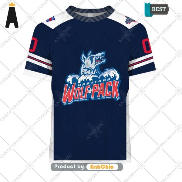 [NEW ARRIVAL] Personalized AHL Hartford Wolf Pack Color jersey Style  Fusion Fashion 3D Hoodie