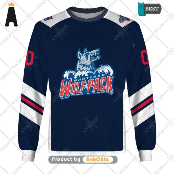 [NEW ARRIVAL] Personalized AHL Hartford Wolf Pack Color jersey Style  Fusion Fashion 3D Hoodie