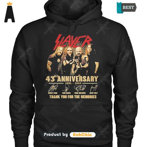 [NEW ARRIVAL] Slayer Band 43rd Anniversary 1981-2024 Thank You For The Memories POD Design Hoodie