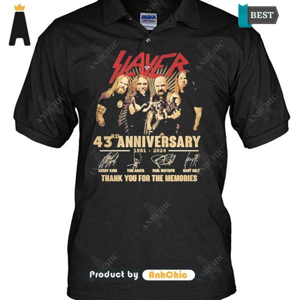 [NEW ARRIVAL] Slayer Band 43rd Anniversary 1981-2024 Thank You For The Memories POD Design Hoodie