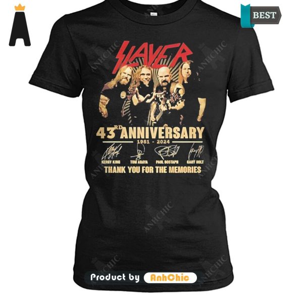 [NEW ARRIVAL] Slayer Band 43rd Anniversary 1981-2024 Thank You For The Memories POD Design Hoodie