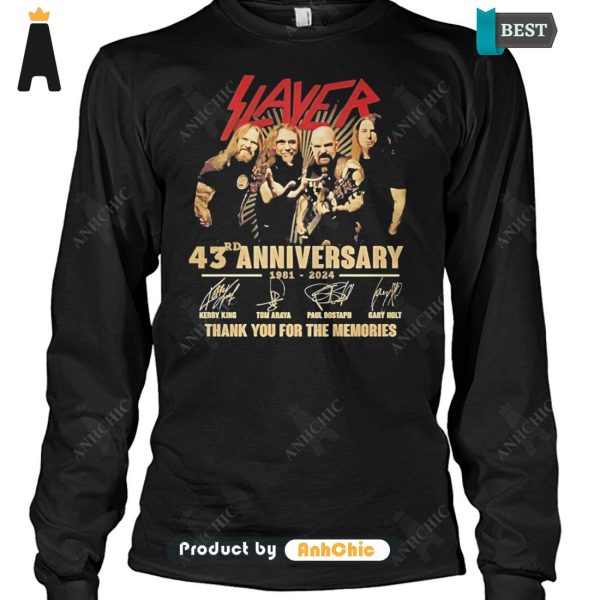 [NEW ARRIVAL] Slayer Band 43rd Anniversary 1981-2024 Thank You For The Memories POD Design Hoodie