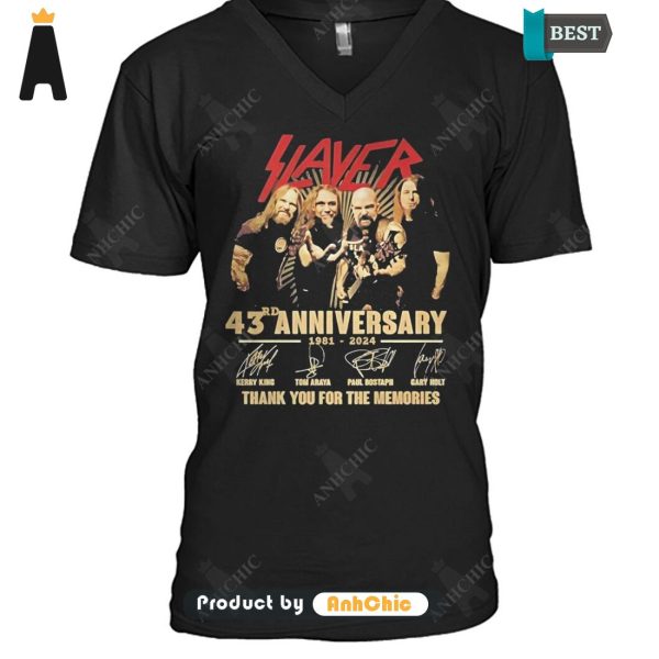 [NEW ARRIVAL] Slayer Band 43rd Anniversary 1981-2024 Thank You For The Memories POD Design Hoodie