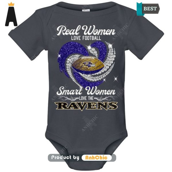 NEW Real Women Loves Football Smart Women Loves The Ravens Urban Streetwear T-Shirt