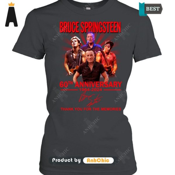 PREMIUM Bruce Springsteen 60th Anniversary 1964-2024 Thank You For The Memories Signature Series T-Shirt, Long Sleeve, SweatShirt, Polo, Hoodie