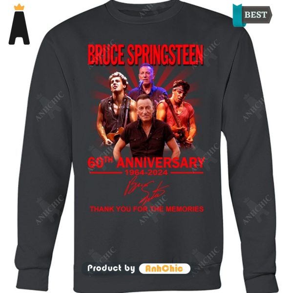 PREMIUM Bruce Springsteen 60th Anniversary 1964-2024 Thank You For The Memories Signature Series T-Shirt, Long Sleeve, SweatShirt, Polo, Hoodie