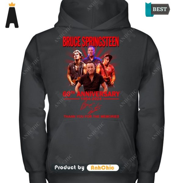 PREMIUM Bruce Springsteen 60th Anniversary 1964-2024 Thank You For The Memories Signature Series T-Shirt, Long Sleeve, SweatShirt, Polo, Hoodie