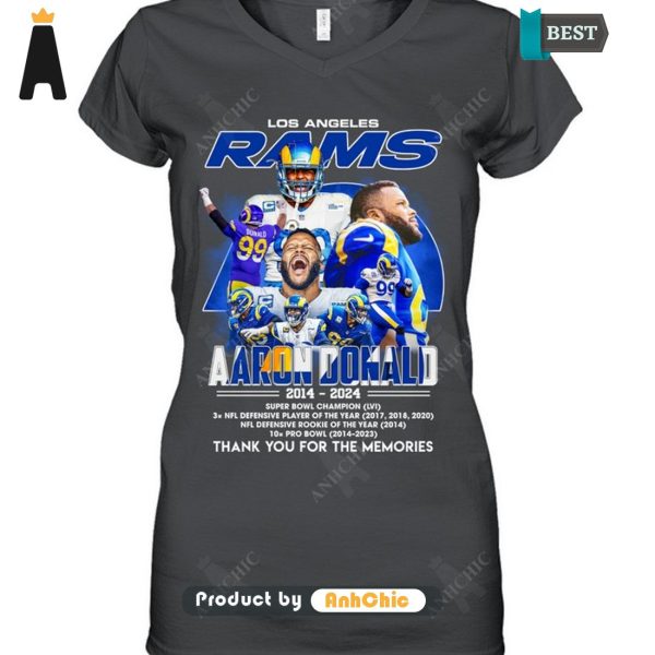 [PREMIUM] Los Angeles RAMS Aaron Dalnald 2014-2024 Thank You For The Memories POD Design T-Shirt, Long Sleeve, SweatShirt, Polo, Hoodie