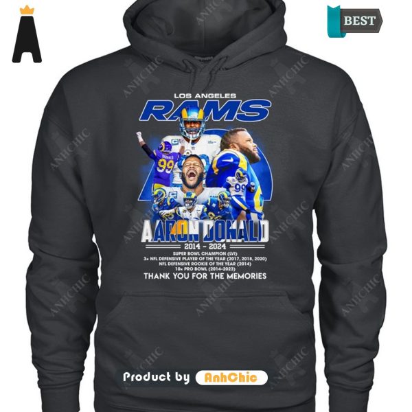 [PREMIUM] Los Angeles RAMS Aaron Dalnald 2014-2024 Thank You For The Memories POD Design T-Shirt, Long Sleeve, SweatShirt, Polo, Hoodie