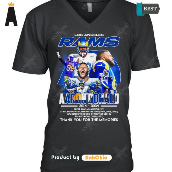 [PREMIUM] Los Angeles RAMS Aaron Dalnald 2014-2024 Thank You For The Memories POD Design T-Shirt, Long Sleeve, SweatShirt, Polo, Hoodie