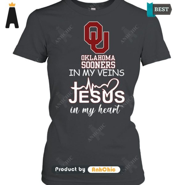 [PREMIUM] Oklahoma Sooners In My Veins Jesus In My Heart Limitted Edition T-Shirt