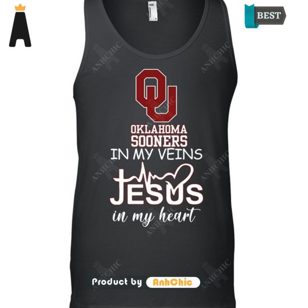 [PREMIUM] Oklahoma Sooners In My Veins Jesus In My Heart Limitted Edition T-Shirt