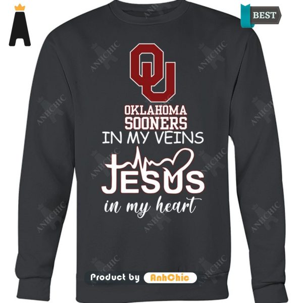 [PREMIUM] Oklahoma Sooners In My Veins Jesus In My Heart Limitted Edition T-Shirt