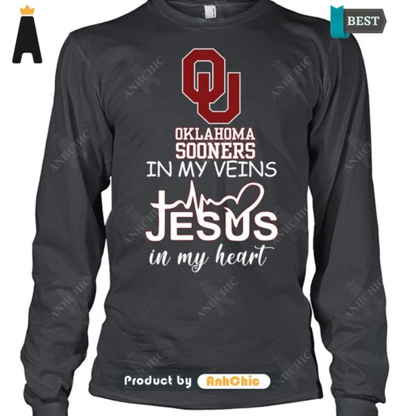 [PREMIUM] Oklahoma Sooners In My Veins Jesus In My Heart Limitted Edition T-Shirt