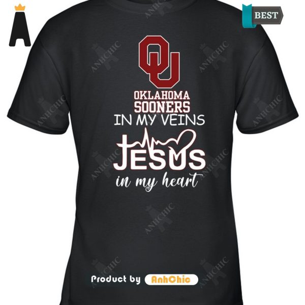 [PREMIUM] Oklahoma Sooners In My Veins Jesus In My Heart Limitted Edition T-Shirt