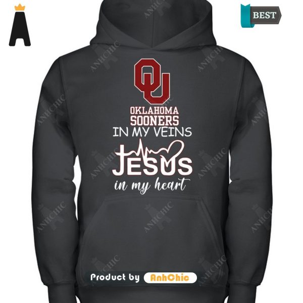 [PREMIUM] Oklahoma Sooners In My Veins Jesus In My Heart Limitted Edition T-Shirt