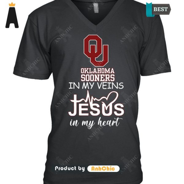 [PREMIUM] Oklahoma Sooners In My Veins Jesus In My Heart Limitted Edition T-Shirt