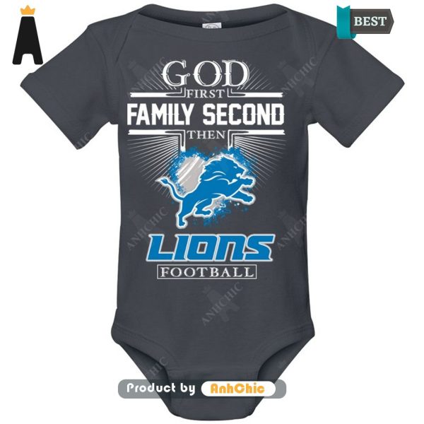 THE BEST God First Family Second Then Lions Football Hot Summer T-Shirt, Long Sleeve, SweatShirt, Polo, Hoodie