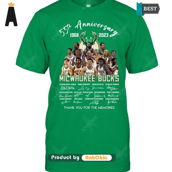 THE BEST Milwaukee Bucks 56th Anniversary 1968-2024 Thank You For The Memories Luxury Comfort T-Shirt